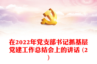 在2022年黨支部書記抓基層黨建工作總結(jié)會上的講話 (2)