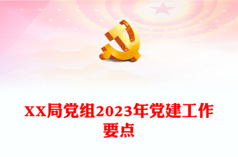 XX局黨組2023年黨建工作要點