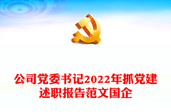 公司黨委書記2022年抓黨建述職報告范文國企
