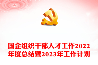 国企组织干部人才工作2022年度总结暨2023年工作计划