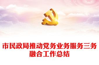 市民政局推動黨務(wù)業(yè)務(wù)服務(wù)三務(wù)融合工作總結(jié)