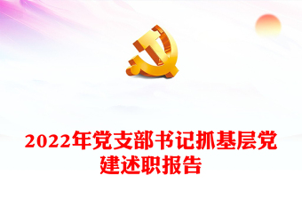 2022年黨支部書記抓基層黨建述職報告