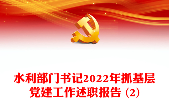 水利部門書記2022年抓基層黨建工作述職報(bào)告 (2)