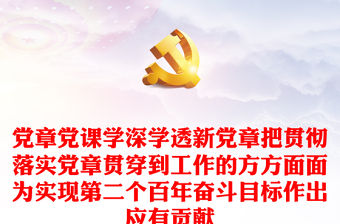 黨章黨課學深學透新黨章把貫徹落實黨章貫穿到工作的方方面面為實現第二個百年奮斗目標作出應有貢獻