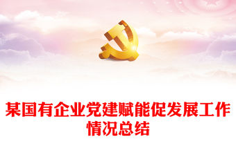 某國有企業(yè)黨建賦能促發(fā)展工作情況總結(jié)