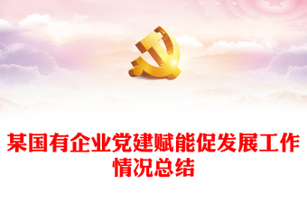 某國有企業(yè)黨建賦能促發(fā)展工作情況總結