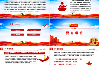 2022立志做有理想敢擔(dān)當(dāng)能吃苦肯奮斗的新時(shí)代好青年P(guān)PT紅色黨政風(fēng)青年學(xué)習(xí)二十大精神專題黨建黨課課件模板