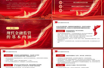 2022加強和完善現(xiàn)代金融監(jiān)管PPT紅色精美風黨員干部學習教育專題黨課黨建課件