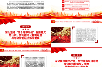 2022切實落實“兩個毫不動搖”PPT紅色精美風黨員干部學習教育專題黨課黨建課件