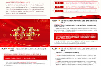 2022發力增長著力統籌堅定信心PPT紅色精美風認真貫徹落實中央經濟工作會議精神專題黨課黨建課件模