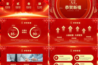 2023開工大吉PPT紅色喜慶新年新氣象再戰新征程企業新年開工誓師大會模板