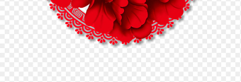 圆形红色花朵装饰元素免抠素材