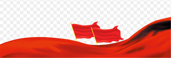 红色底部边框飞扬的飘带创意旗帜免抠党政元素素材