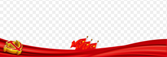 底部边框边角红色党政风飘带五星红旗装饰免抠元素素材