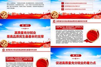 2023高質量充分就業如何實現PPT黨政風學習宣傳貫徹黨的二十大精神專題黨課黨建課件