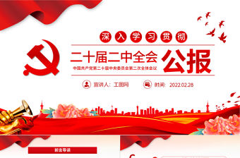 二十屆二中全會公報(bào)PPT紅色黨建風(fēng)深入學(xué)習(xí)貫徹全會精神專題黨課課件