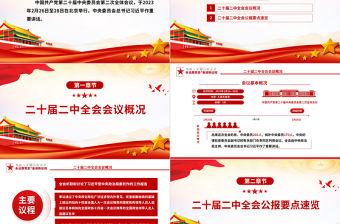 二十屆二中全會公報要點速覽PPT紅色精美深入學習貫徹會議精神黨員專題學習黨課課件