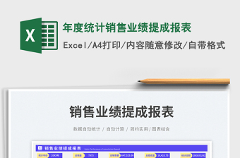 年度統(tǒng)計銷售業(yè)績提成報表免費下載