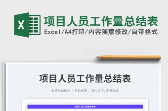 項目人員工作量總結表免費下載