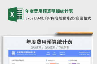 年度費(fèi)用預(yù)算明細(xì)統(tǒng)計(jì)表免費(fèi)下載