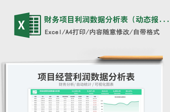 财务项目利润数据分析表（动态报表）免费下载