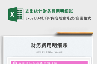 支出統(tǒng)計財務(wù)費用明細賬免費下載