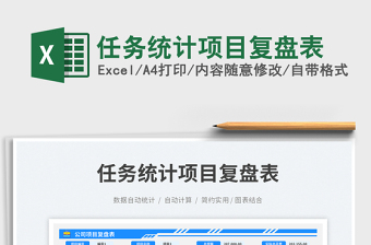 任務統(tǒng)計項目復盤表免費下載