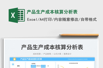 2023產(chǎn)品生產(chǎn)成本核算分析表免費下載