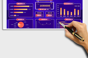 双11销售业绩可视化报表免费下载