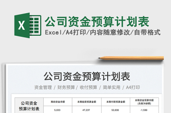 公司資金預(yù)算計(jì)劃表免費(fèi)下載
