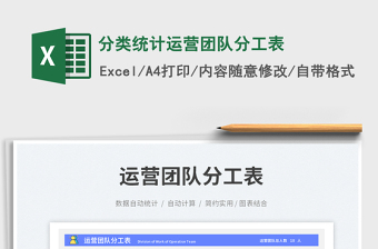 分類統(tǒng)計(jì)運(yùn)營(yíng)團(tuán)隊(duì)分工表免費(fèi)下載