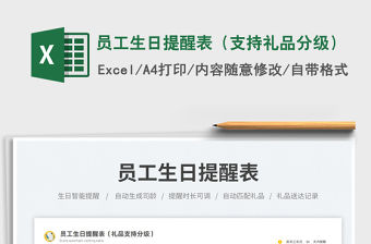 2023員工生日提醒表（支持禮品分級(jí)）免費(fèi)下載