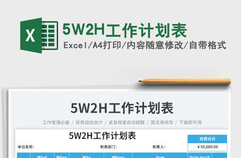 5W2H工作計劃表免費下載