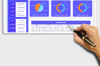 藍色商務風零售行業銷售數據進銷余分析報表（月度）免費下載
