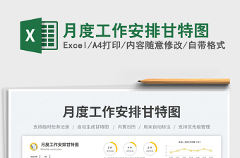 月度工作安排甘特圖免費下載