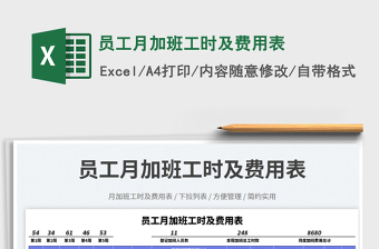 員工月加班工時(shí)及費(fèi)用表免費(fèi)下載