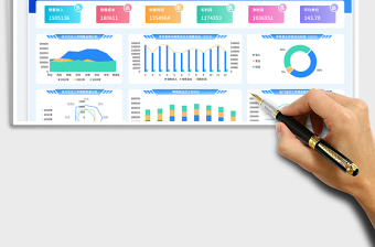2023蓝色商务风销售数据可视化报表免费下载