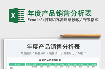 年度產(chǎn)品銷售分析表免費下載