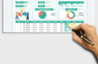 綠色簡約多個項目進度表免費下載