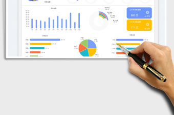 年度銷售數據統計表-可視化圖表免費下載