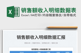 銷售額收入明細數(shù)據(jù)表免費下載