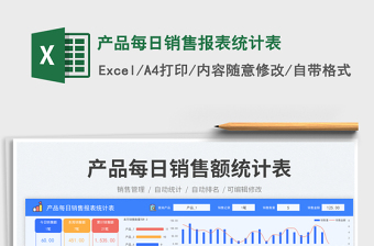 產(chǎn)品每日銷售報表統(tǒng)計表免費(fèi)下載