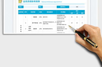 业务员绩效考核表免费下载