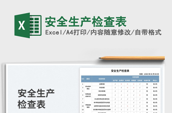 安全生產(chǎn)檢查表免費下載