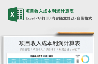 項目收入成本利潤計算表免費下載