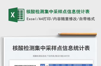 核酸檢測集中采樣點信息統計表免費下載