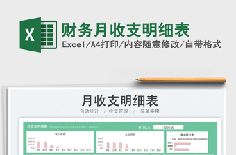 財務(wù)月收支明細表免費下載