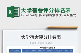大學宿舍評分排名表免費下載