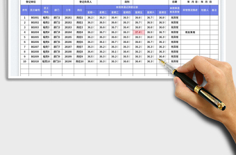 员工周体温测量登记表免费下载