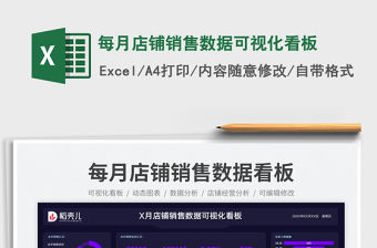 每月店鋪銷售數據可視化看板免費下載